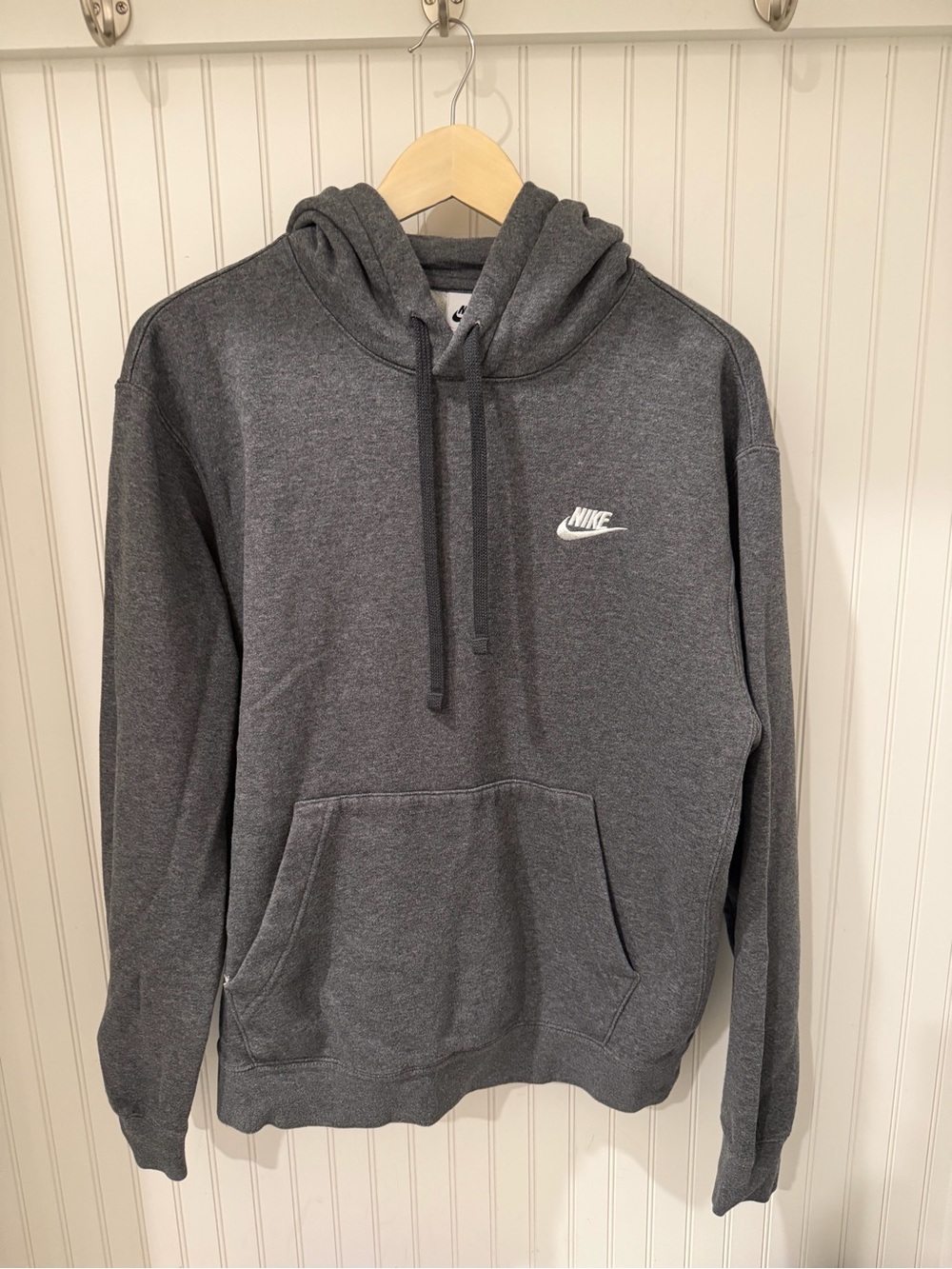 Nike Gray Pullover Hoodie with White Logo